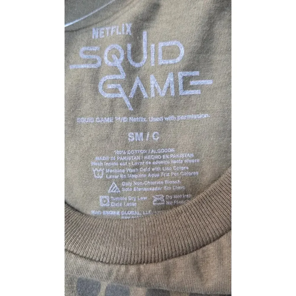 Netflix Squid Game Graphic Tee S/Med Olive First Annual Game Shirt